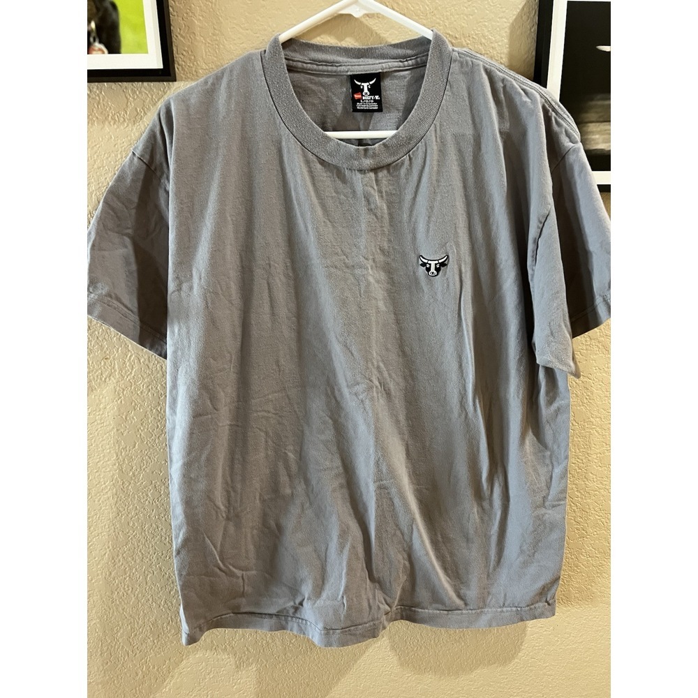 Men's Vintage Hanes Beefy Gray T shirt Size Large With Embroidery